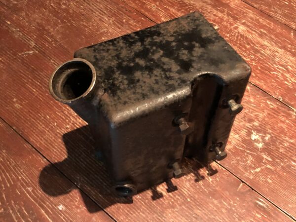 1930's Marston Sunbeam Model 9 oil tank for sale. Saddle tank M9 Sunbeam 500cc 600cc original oil tank. Vintage Sunbeam motorcycle spare parts for sale