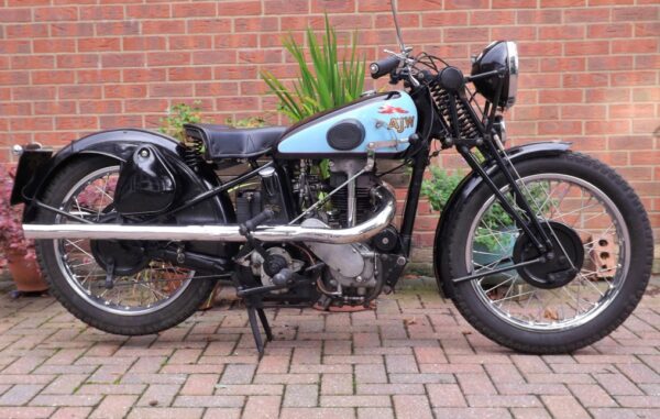 1934 rare British vintage motorcycle - AJW Flying Fox with Rudge Python engine. Antique British motorcycles for sale. 1930s British sports bikes in the UK