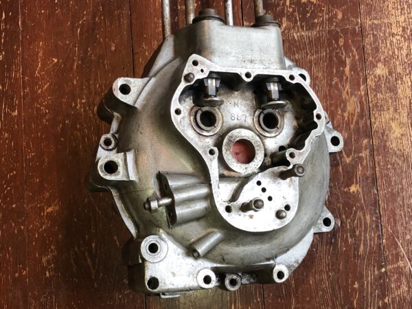 Vintage 1955 Norton 19S motorcycle engine cases. 600cc long stroke Model 19S for sidecar work. Rare matching engine case halves for the M19S