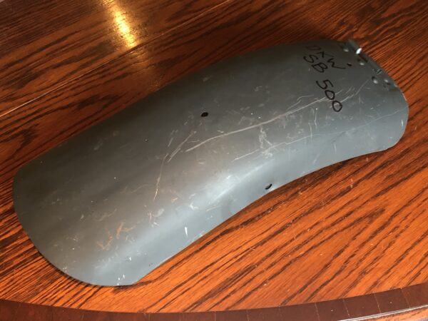 1930s DKW SB500 ORIGINAL rear fender hinged section. Vintage prewar DKW SB500 spare parts for sale. Rear mudguard section for this rare two stroke motorcycle