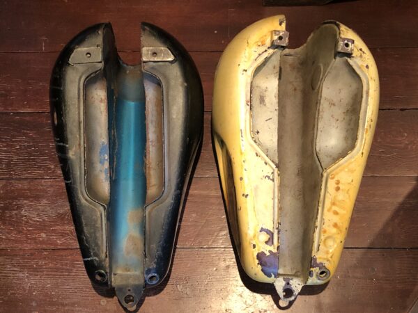 West Coast Triumph T100 gas fuel petrol tank 1967-on. Rare British Triumph gas tank could suit late 60s early 70s Triumph T100R Daytona, T100T , T100SC, T100c