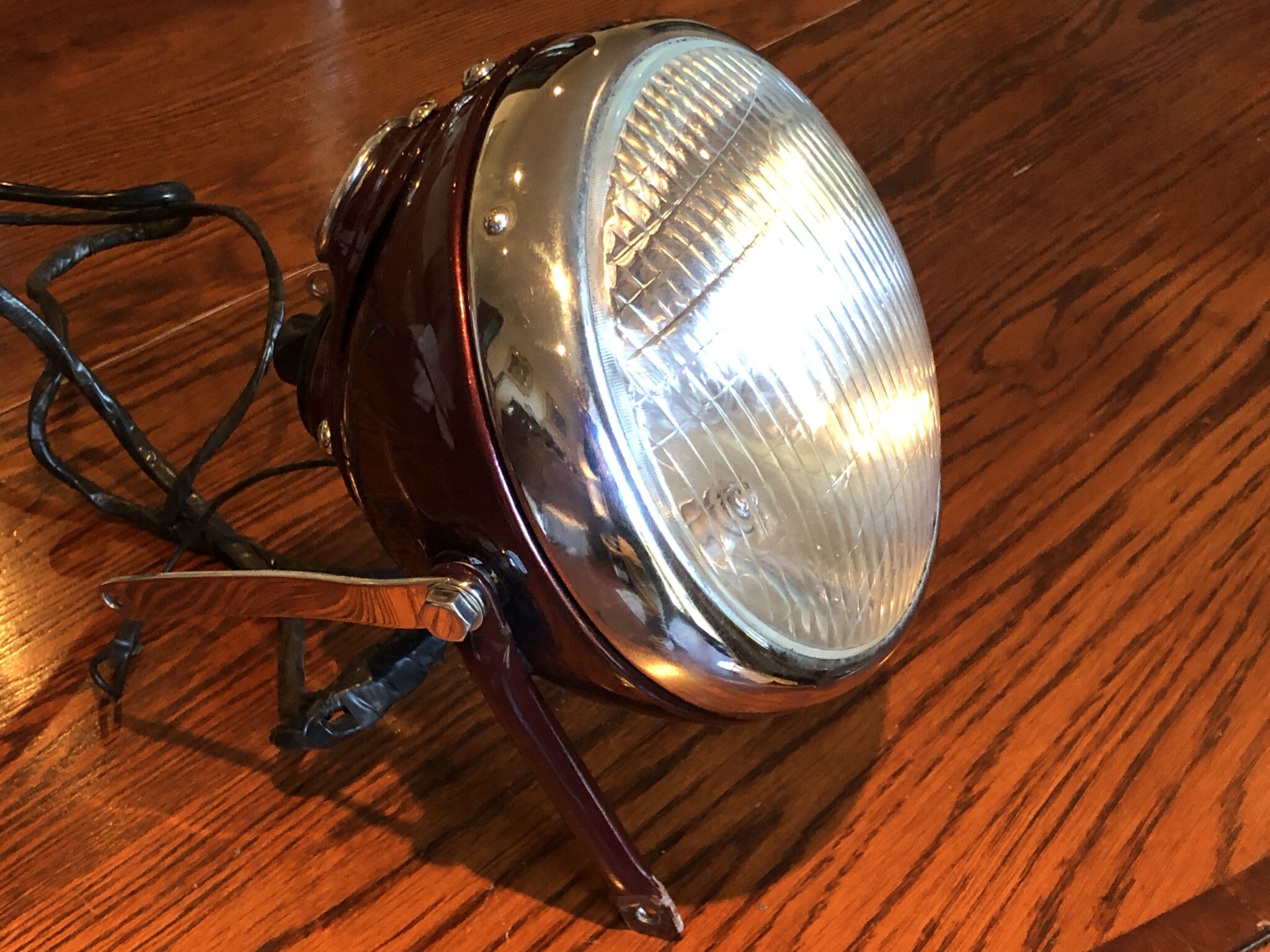 Lucas DU42 pre-1947 domed glass vintage motorcycle headlight