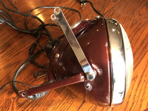 Lucas DU42 pre-1947 domed glass vintage motorcycle headlight 6-1/2"