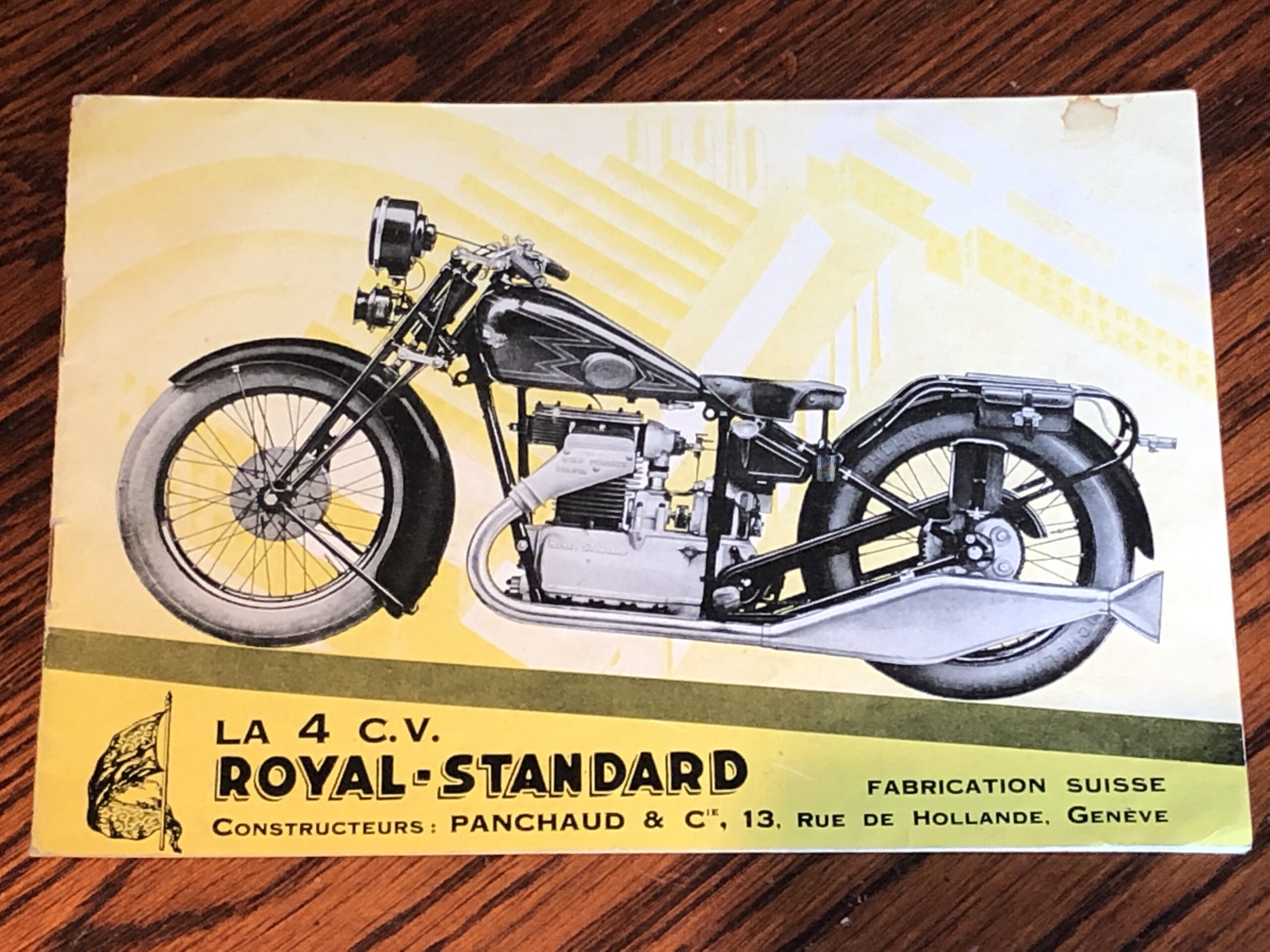 Original Swiss-made 1928 Royal Standard 4 C.V. sales catalogue brochure