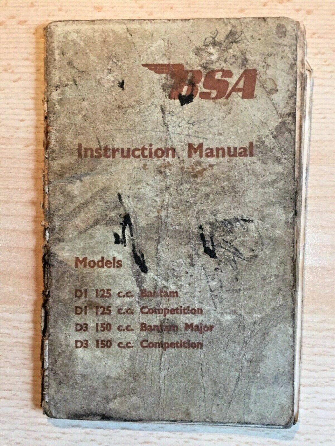 BSA Instruction Manual Bantam D1 125cc 150cc Competition & Bantam Major ...