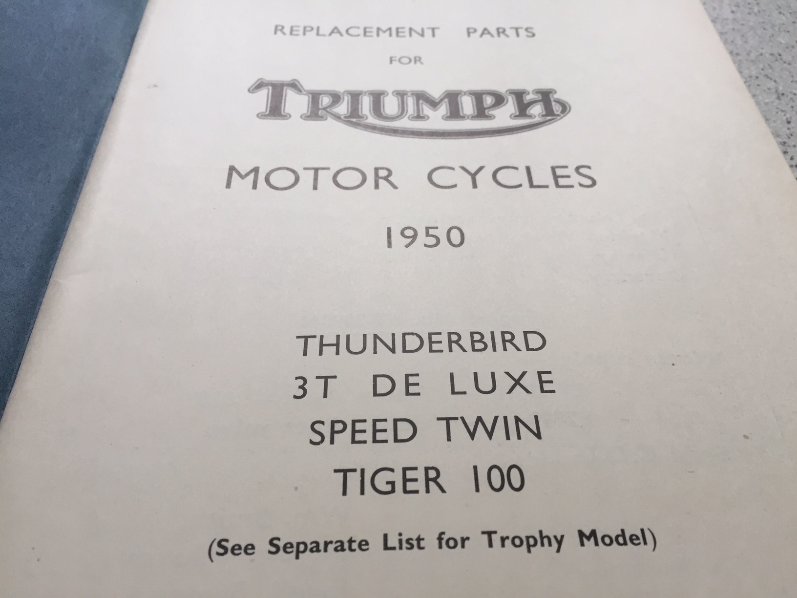 Triumph Replacement Parts for 1950 Models Thunderbird 3T Deluxe Speed Twin  Tiger 100 - The Timing Chest