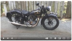 antique british motorcycles running. Vintage 1930s prewar british motorbikes. Sunbeam rigid frame motorbike with girder forks