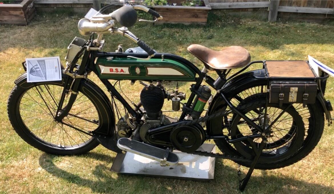 1913 BSA Model K veteran flat tank motorcycle