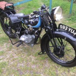 Peugeot P108S vintage motorcycle 1933 250cc Side Valve unit construction engine. Antique motorcycles from europe include Peugeot, Monet-Goyon, Sarolea