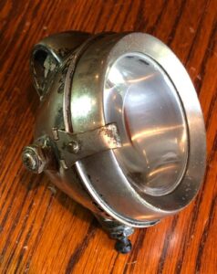 Powell & Hanmer P&H Small nickel plated carbide front lamp for flat tank vintage veteran motorcycles. Would suit many lightweight antique motorcycles