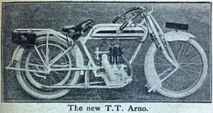 1912 TT model Single speed veteran ARNO motorcycle. Antique British motorcycles