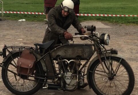 start of the 2024 Pioneer Run at Epsom Downs to Brighton Airport for antique & veteran motorcycles