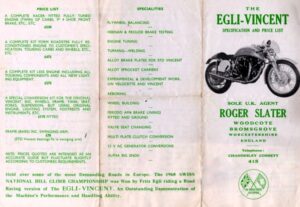 Egli-Vincent Engine numbers are an addition to the H.R.D. Vincent engine numbers. Swiss motorcycle maker Fritz Egli licenced the design to UK based Roger Slater